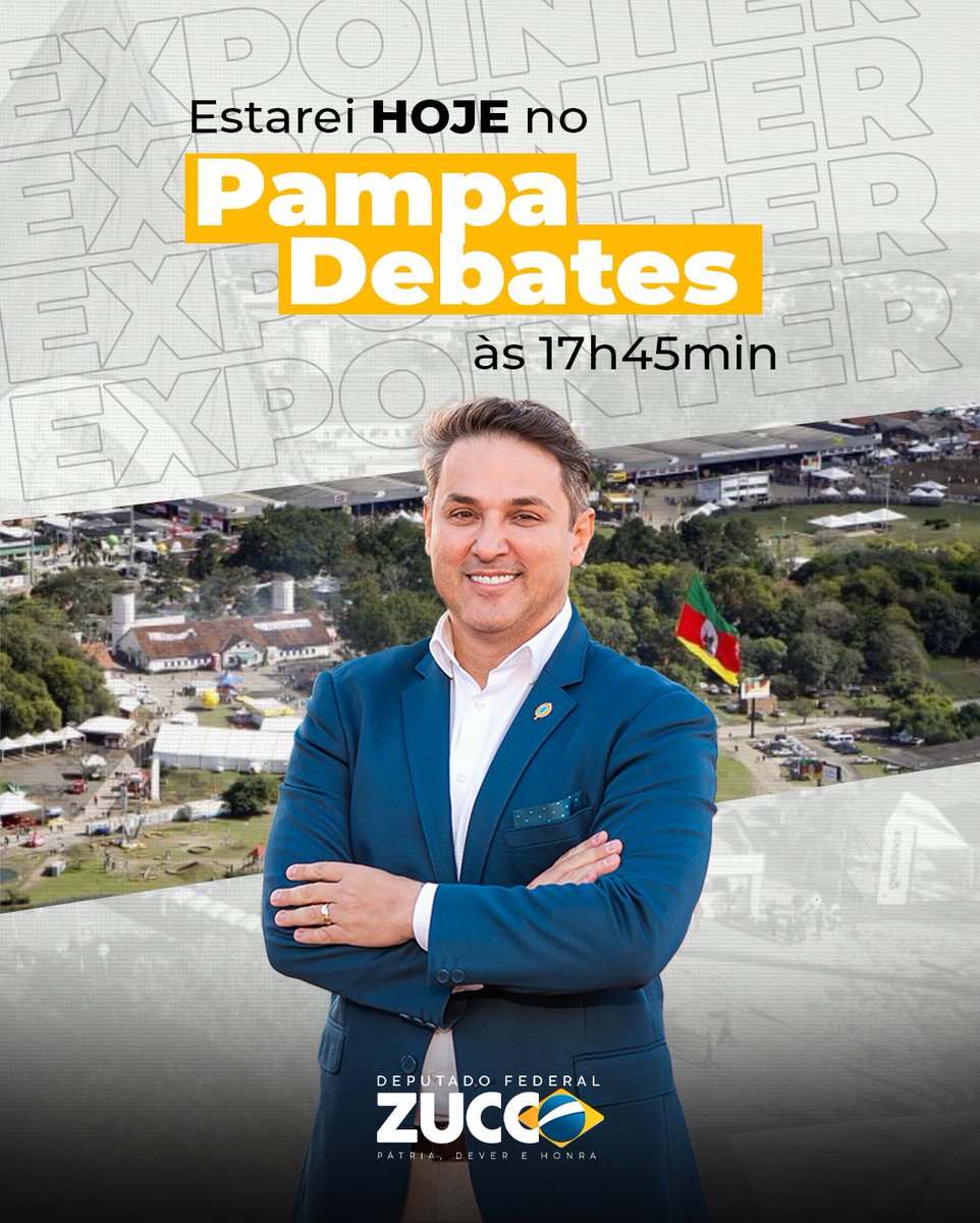 deputadozucco's tweet image. Estarei HOJE às 17h45min no Programa Pampa Debates direto da Expointer! #expointer #pampadebates #tvpampa