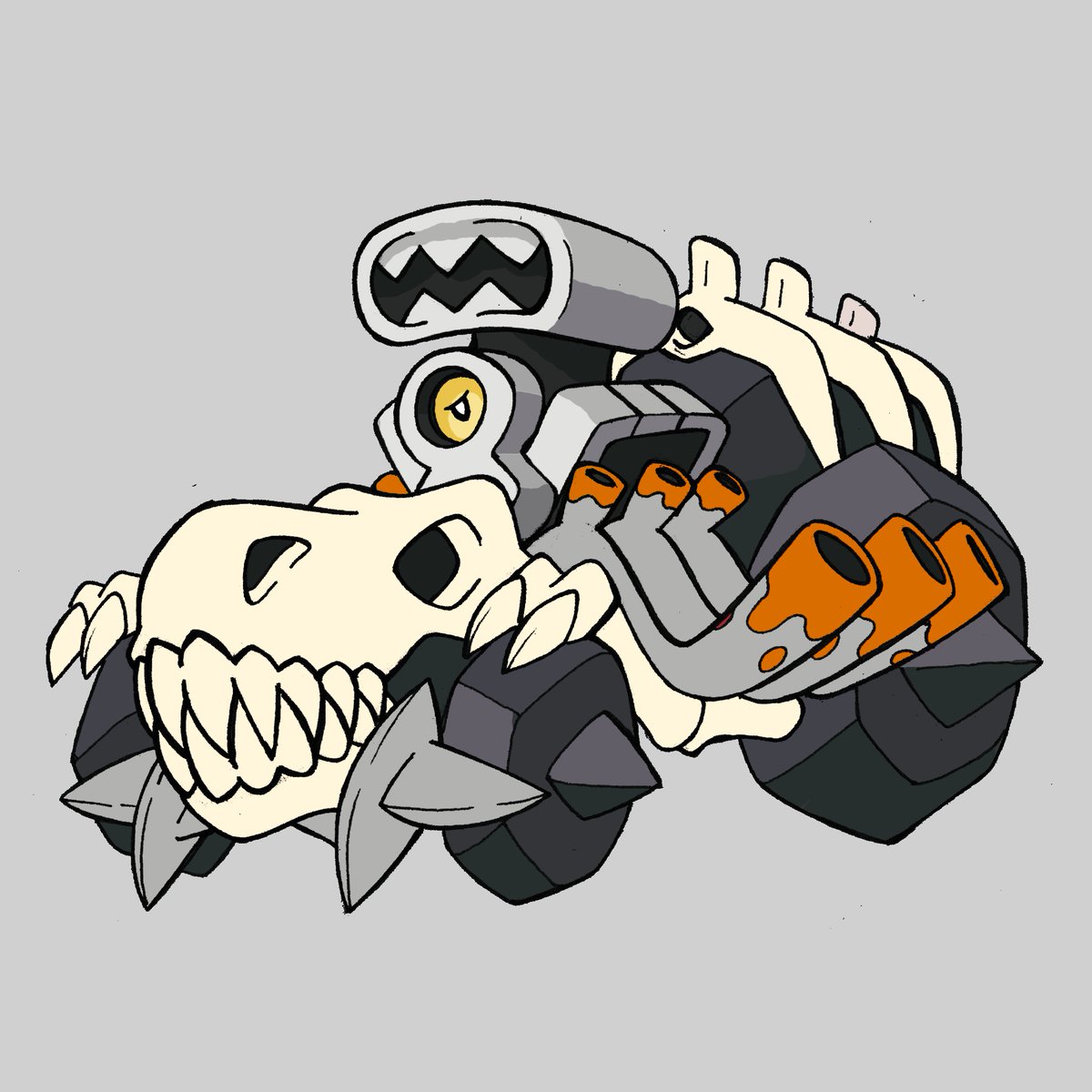 Darksilvania's tweet image. FOSSIL VAROOM &amp;amp; REXAVROOM (Steel/Rock)

Another fossil form and its evolution, they turn the fossils found in the area into fuel. the over abundance of fuel has made them bigger and faster than regual VAROOM and REVAVROOM