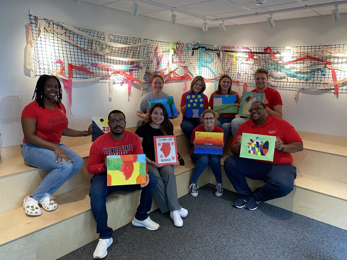 <a href="/ISUAdmissions/">Admissions at Illinois State</a> Recruitment team had a blast honing our artistic skills at <a href="/ilArtStation/">Illinois Art Station</a> led by real-life artist Jonathan Stein (@jonathansteinart67 on Instagram!) This space is so incredible &amp; they even have a Butterfly Garden! 🦋☺ 🎨