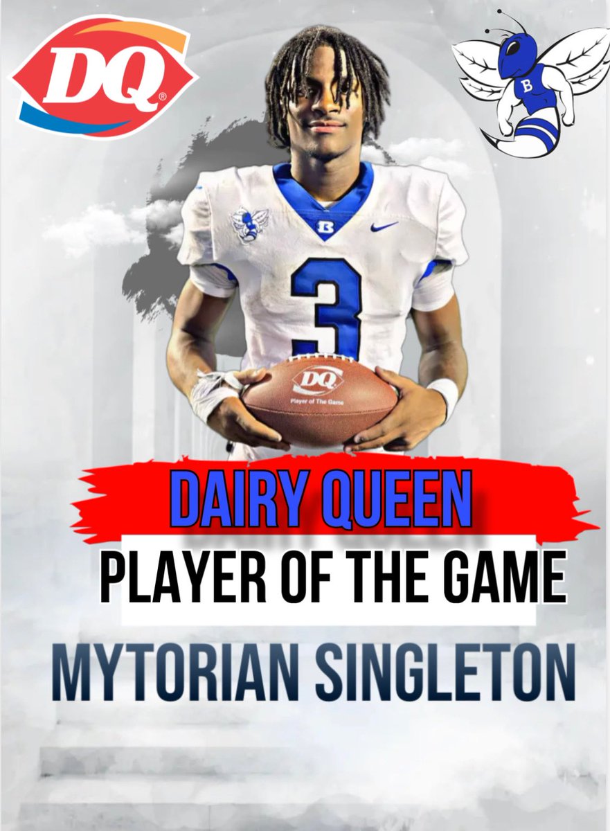 Kevin Miller (@big73miller) on Twitter photo Dairy Queen Player of the Game
2024
Mytorian Singleton
Bryant , Arkansas
Event : Salt Bowl
Stats : 5 rec 60 yards 2 TDs
Bryant 35-6 Benton in Salt Bowl XXIV.
<a href="/mytorian/">MytorianSingleton5</a> <a href="/SaltBowlAR/">Salt Bowl-AR Largest High School Football Game</a> <a href="/k_sutherlandAR/">Kyle Sutherland</a> <a href="/HootensARFBall/">HootensARFootball</a> <a href="/PrepRedzoneAR/">Prep Redzone Arkansas</a> <a href="/ARPrepSports/">Arkansas Prep Sports</a> <a href="/ETTaylor79/">Erick Taylor</a> <a href="/BryantHornet212/">Bryant Hornet Football</a> Dairy Queen Player of the Game
2024
Mytorian Singleton
Bryant , Arkansas
Event : Salt Bowl
Stats : 5 rec 60 yards 2 TDs
Bryant 35-6 Benton in Salt Bowl XXIV.
<a href="/mytorian/">MytorianSingleton5</a> <a href="/SaltBowlAR/">Salt Bowl-AR Largest High School Football Game</a> <a href="/k_sutherlandAR/">Kyle Sutherland</a> <a href="/HootensARFBall/">HootensARFootball</a> <a href="/PrepRedzoneAR/">Prep Redzone Arkansas</a> <a href="/ARPrepSports/">Arkansas Prep Sports</a> <a href="/ETTaylor79/">Erick Taylor</a> <a href="/BryantHornet212/">Bryant Hornet Football</a>