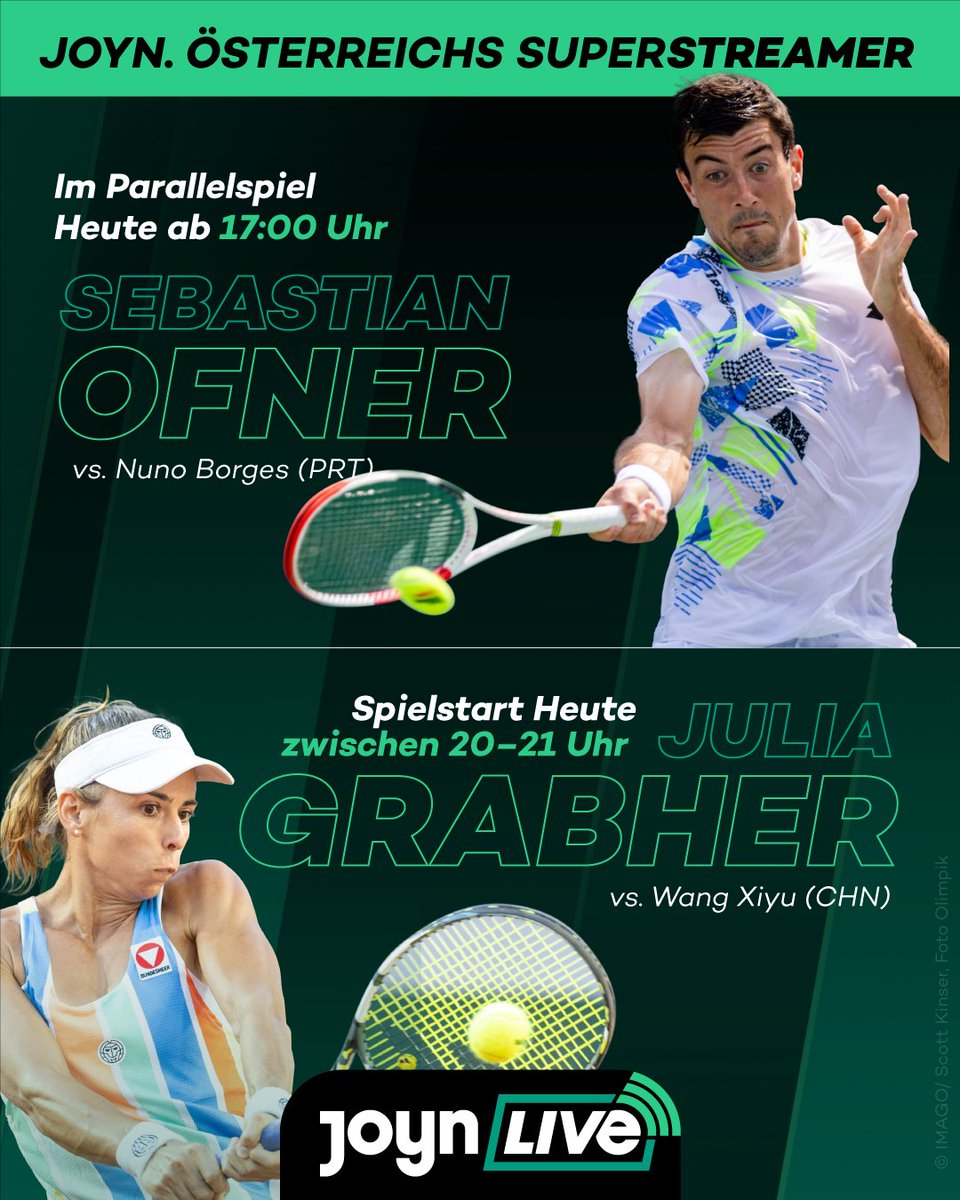 GAME, SET and MATCH heißt es heute ab 17:00 bei den US OPEN in New York - und bei uns auf Joyn.at!🗽
Wir freuen uns, alle Spiele der Österreicher:innen sowie das Herren-Finale LIVE auf <a href="/joynoesterreich/">Joyn Österreich</a> mit euch zu teilen!
#usopen #österreich #tennis #joyn #joynat
