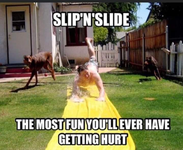 We'd find the biggest hill in the neighborhood for the Slip n Slide (it is Florida, so...) and do the run and launch move. So many bruises but so worth it
@cowford.realty
.
#jacksonvillerealestate #igersjax #realtor #ilovejax #realtorlife #onlyinjax #jax #GenX #slipnslide