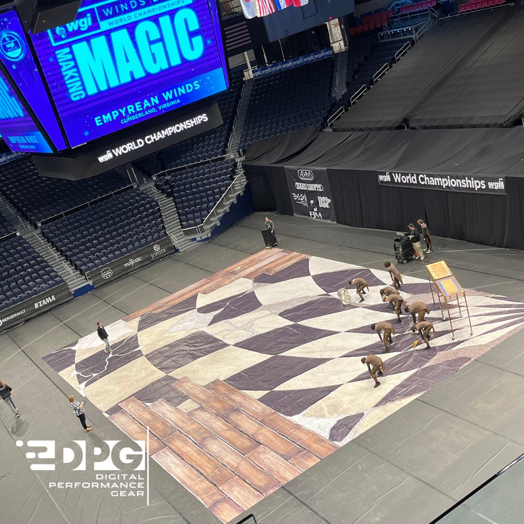 DPGPerforms's tweet image. A look back at Empyrean Winds (VA) at the 2023 WGI World Championships!

#dpgfloors #wgi2023 #winds #wgiwinds #customprinting