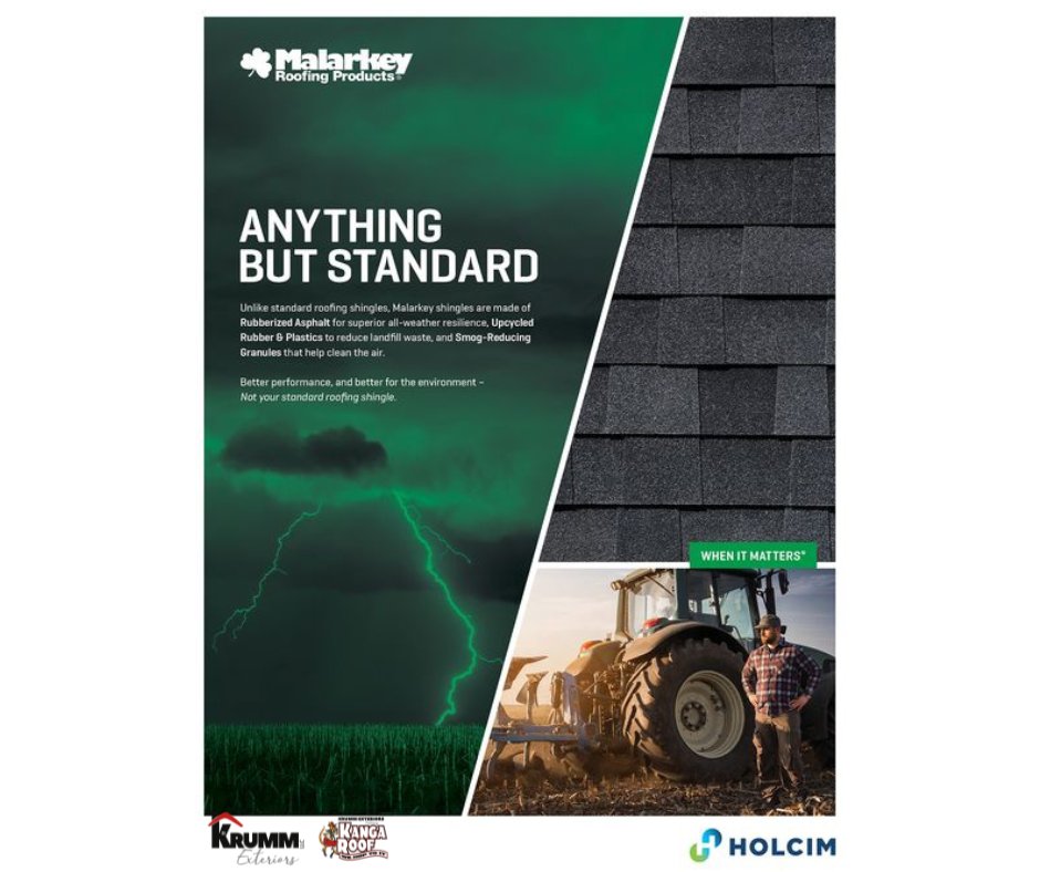 Each roof of Malarkey shingles uses smog-reducing granules that help clean the air, like ~2 trees.

#EcoFriendlyRoofing  #GreenBuilding #Environment #SustainablePerformance #Sustainability