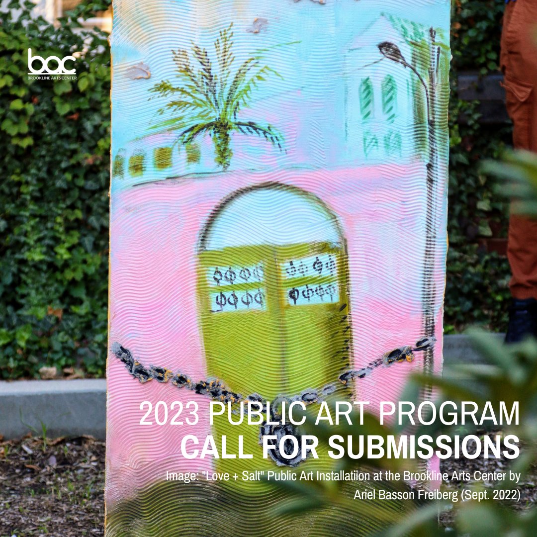 🎨 Closing Soon: Apply for BAC's Public Art Program! Open call for BIPOC artists to collaborate on site-specific work with Brookline youth. Initial proposals sought, $150 for finalists, $2200 stipend for selected artist. Apply now: opencalls@brooklineartscenter.com! #PublicArt
