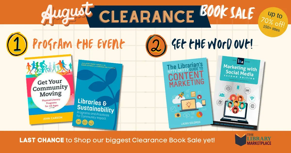 ONLibraryAssoc's tweet photo. Looking to create new programming for this new school year? Check out our clearance sale and shop dozens of titles in library programming for people of all ages! Or browse what else we have on offer here: https://t.co/blg2iMPlJ3
#libraryland https://t.co/yZc0p9vmCs
