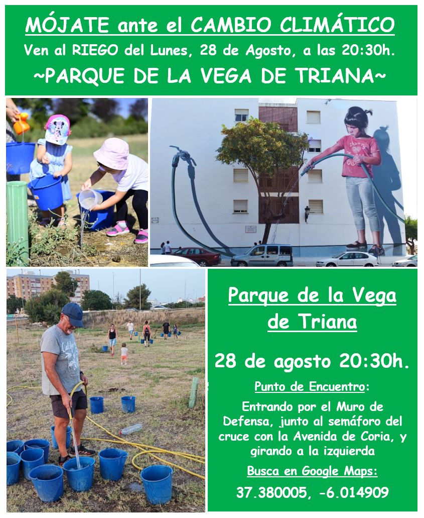 sevillamasverde's tweet photo. 🪣💧🌳Hoy es un buen día para regar los nuevos árboles que hemos plantado en el #ParqueDeLaVegaDeTriana junto a @SOSterritorios y @DefiendeCartuja.
El calor nos da un respiro y la tarde será agradable.
¡El agua es vida!
Punto de encuentro: https://t.co/Ja9GJX198J https://t.co/zhOsafyx3Y