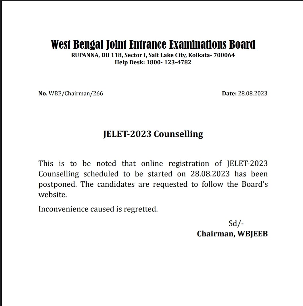 KRoy069's tweet photo. Counselling এর প্রথম  দিনে counselling postponed 
24  Aug এ Notice+Timetable বের করা হলো #Wbjeeb এর তরফ থেকে, যেখানে স্পষ্টভাবে বলা ছিল 28 Aug থেকে Councelling শুরু হবে কিন্তু কিছু করা যাচ্ছিল না। তারপর সন্ধ্যেবেলা হঠাৎ বলা হয় Counselling postponed । 
না মানে seriously? 
#Jelet https://t.co/9wpxElT1SJ