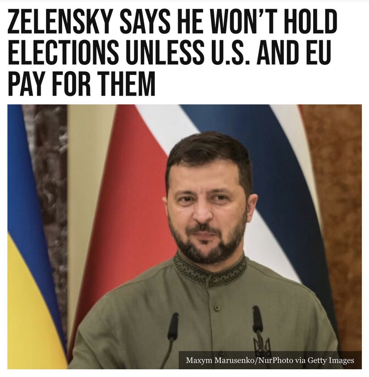 GuntherEagleman's tweet photo. Dictator Zelensky shouldn’t get another fucking penny! https://t.co/U5KwgnNgvM