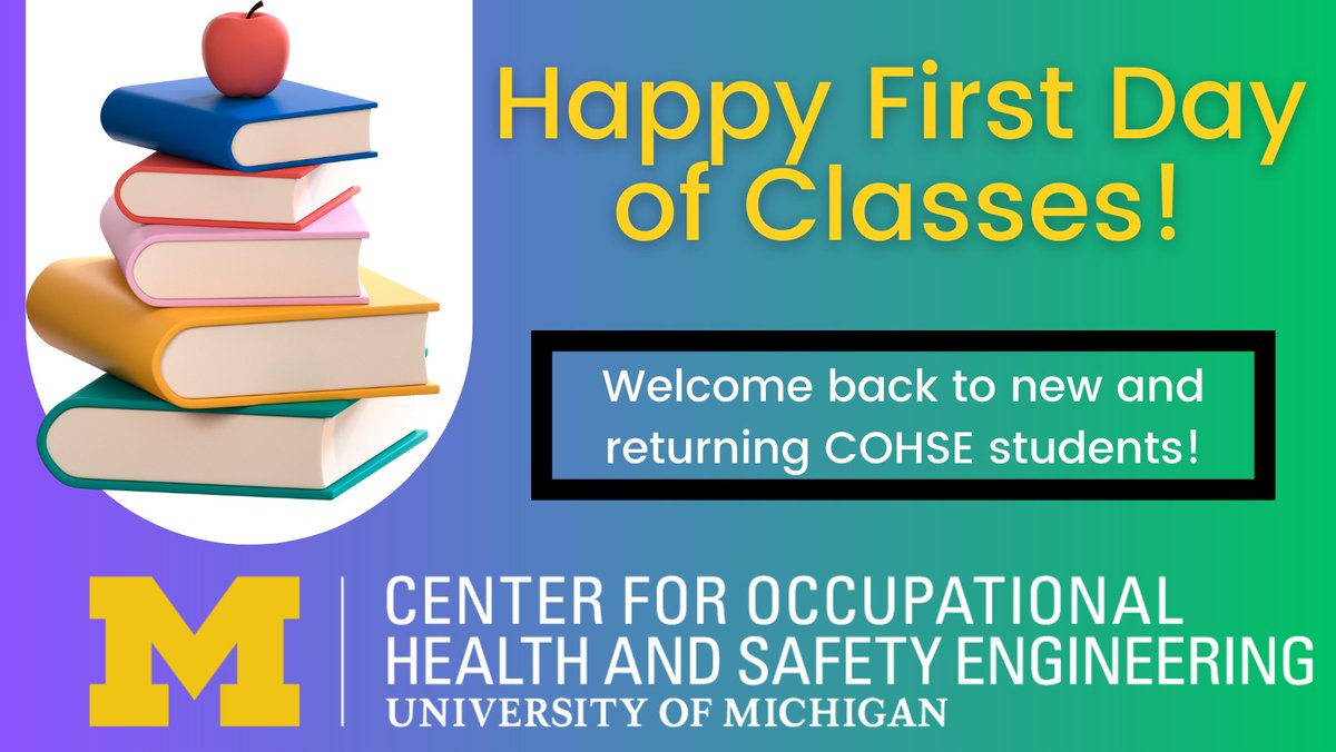 Welcome back #COHSE Students!  Happy first day of class and great start to a new school year! 🍎 #umich