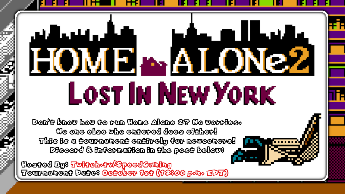 Hey all! Some new information.

Tournament is now only open to people who never learned this game before, so join in! Everyone who joined has not run it (yet).

Date &amp; time listed below, and will be hosted on Speedgaming.

Sign-ups close September 10th - 17th.

⬇️Information: