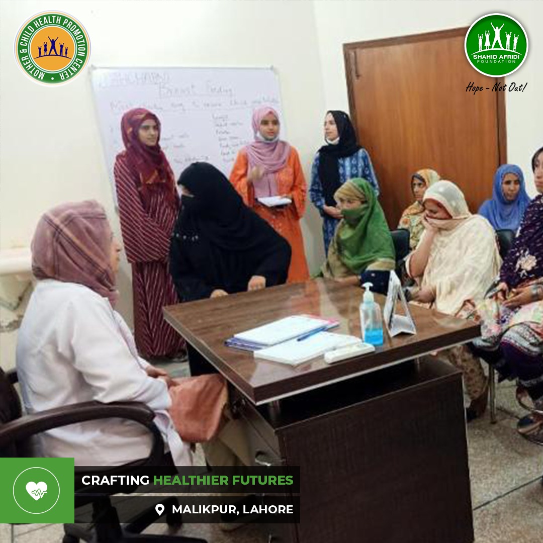 SAFoundationN's tweet photo. Promoting wellness education through #SAFhealth initiatives! #SAF team and @pahchaan_2005 held an awareness session on the importance of material health for childcare at #MCHPC in Malikpur, Lahore. 21 mothers from the community participated in this session. #HopeNotOut https://t.co/MUdjaEXXuW