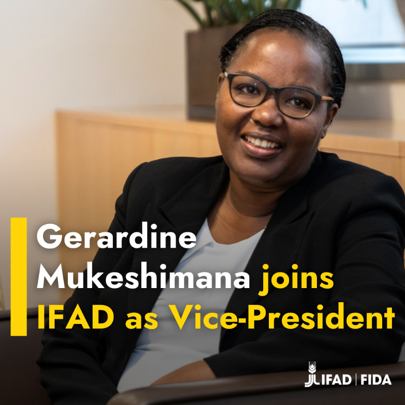 IFAD's tweet photo. Our new Vice-President @g_mukeshimana joins IFAD today!

As #Rwanda's Agriculture Minister, she was instrumental in leading agricultural growth in her country for almost a decade.
