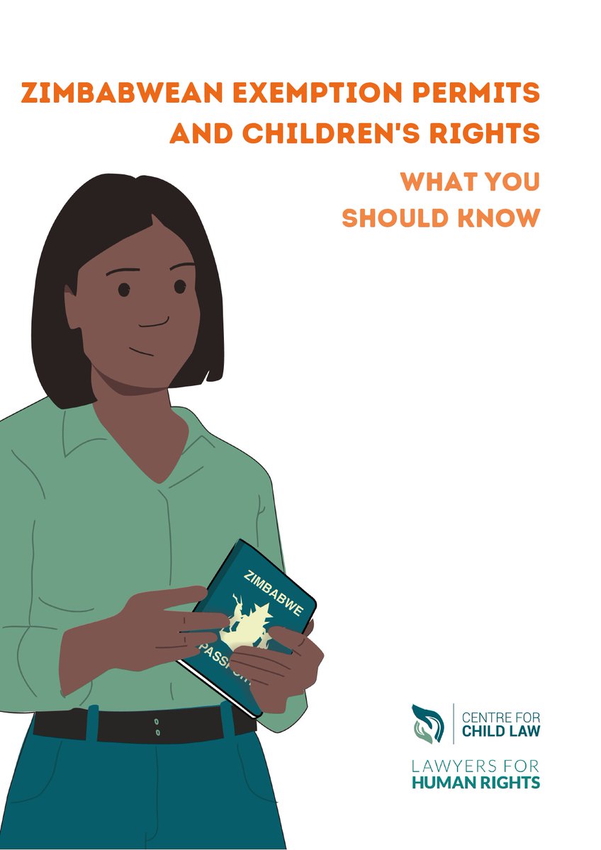 PRESS STATEMENT | Today <a href="/UPChildLaw/">Centre for Child Law</a> and LHR release a booklet that equips children who are, or whose parents or caregivers are, #ZimbabweanExemptionPermit holders.

💡 Find out more and get the booklet here: shorturl.at/twyQY

#ZEP #ChildrensRights #BestInterestsoftheChild