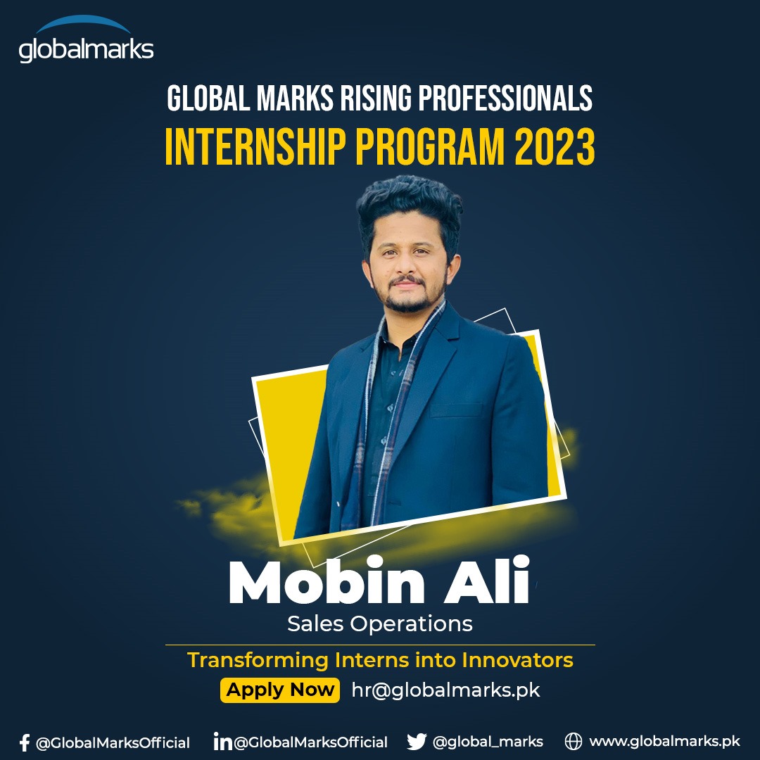 globalmarkspk's tweet photo. 🌟 Exciting News! Introducing the Global Marks Rising Professional Internship Program 2023 🌟 🌐 

To Our Interns: Welcome to the Global Marks family! Your journey begins here, and the possibilities are endless.

Apply Now and share your resume at hr@globalmarks.pk

#GlobalMarks https://t.co/Nr0MWyrvG1