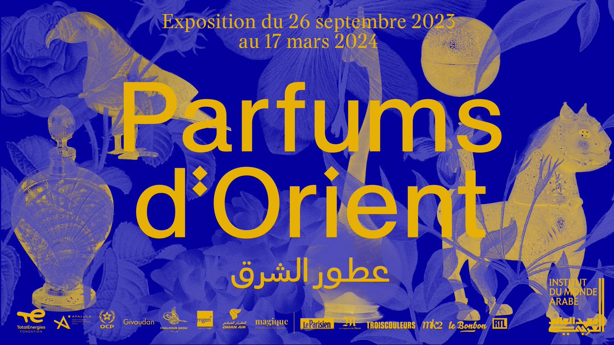 imarabe's tweet photo. 🌺« Parfums d’#orient », une #exposition-événement de l’Institut du #MondeArabe à découvrir dès le 26 septembre.

🗓️ Du 26/09/23 au 17/03/24
ℹ️ Infos et réservation : https://t.co/ZhS0MRDpIa
🔁 Commentez, partagez avec : #ParfumsOrient

#parfum #ExpoParis #quefaireaparis #IMA https://t.co/Qaq4lK2X5w