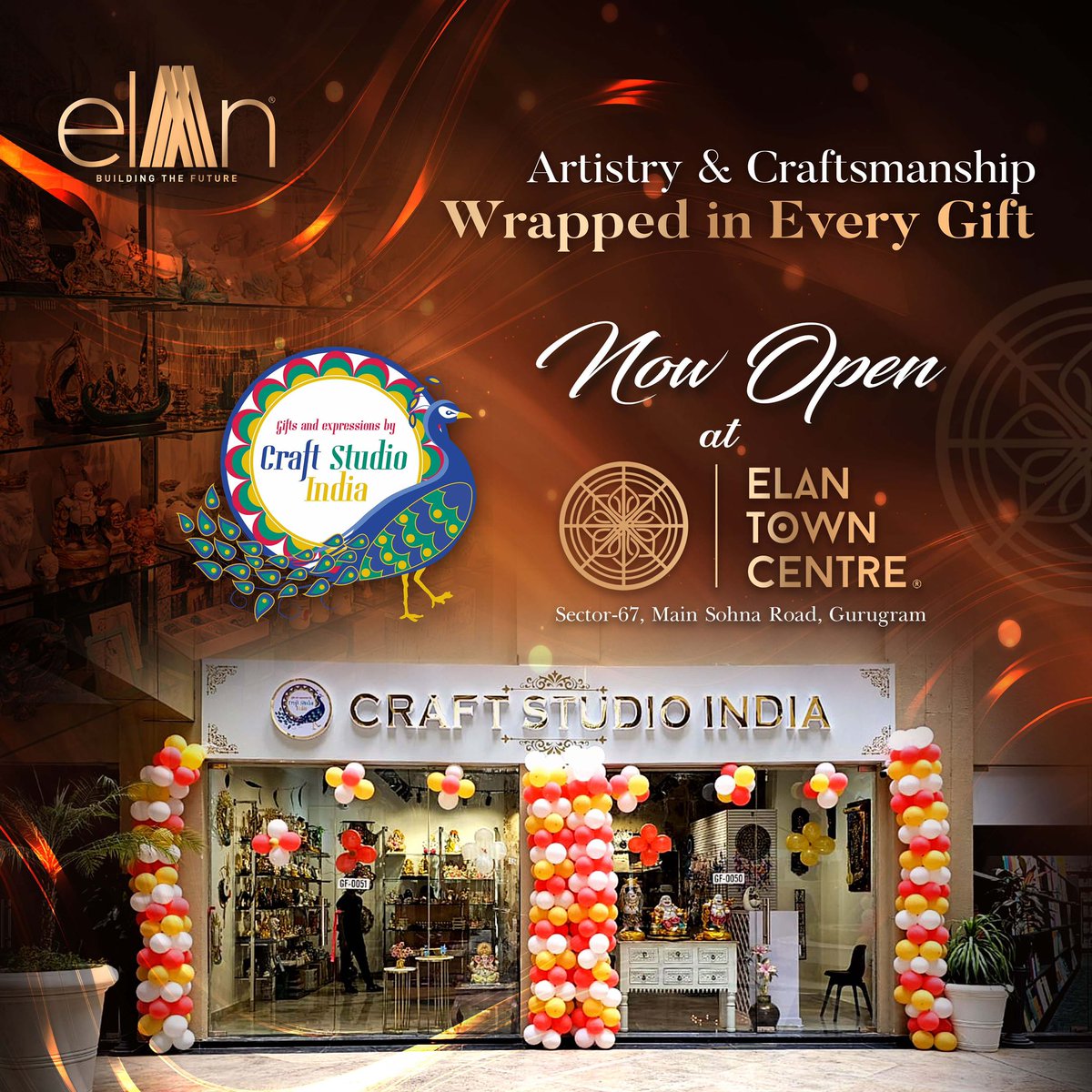 Elanlimited's tweet photo. Artistry and Craftsmanship
Wrapped in Every Gift
Craft Studio India Now Open at Elan Town Centre Sec 67,
Sohna Road, Gurugram
#ElanGroup #ElanTownCentre #CraftStudio https://t.co/yyHEfTpPYA
