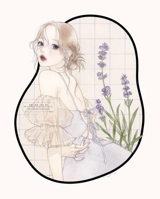 ラベンダー#透明水彩 #watercolor 