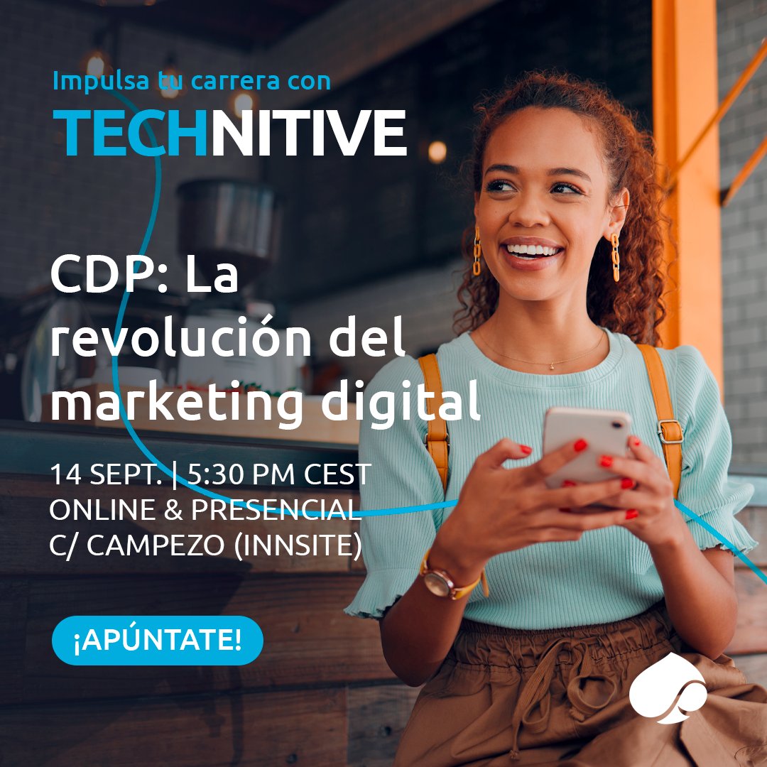 Capgemini_ES's tweet photo. Hablamos sobre las últimas innovaciones de la plataforma #CDP en nuestra masterclass técnica #Technitive.
14 de septiembre, 17:30h
Virtual y presencial en el edificio Innsite, calle Campezo 1

 https://t.co/DD4QP5kG2u https://t.co/PbhSabpw0d
