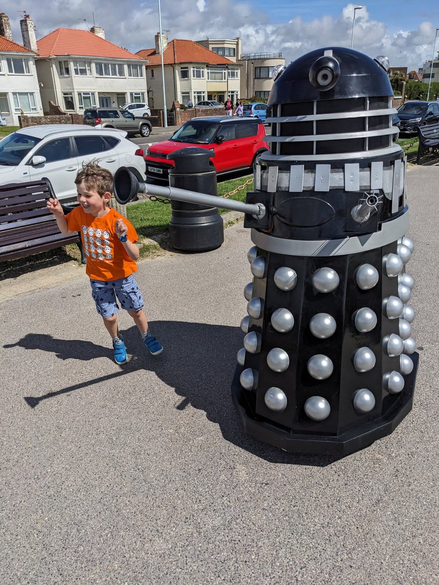 Rory and Colin the Dalek completing their seafront ParkRun in under 30 Rels. 

#DoctorWho  #BankHolidayMonday