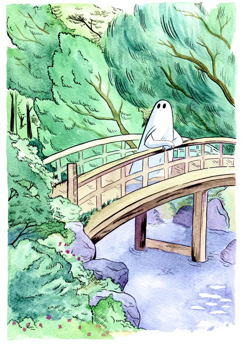 This might be my favourite piece I've made this year  It's for September's Patreon Postcard club, and there's still a few days to pledge if you'd like to receive it    
