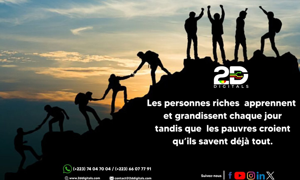 Ne vous limitez pas, on ne finit jamais d’apprendre.

Excellente semaine instructive !

#lundimotivation
#onseforme 
#2ddigitals