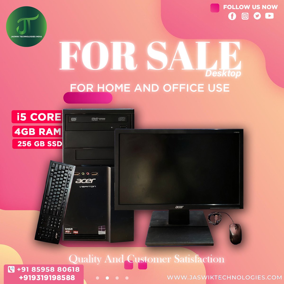 'Unleash Productivity with Precision: Elevate Your Workflow with Our i5 Computer Desktops for Sale! 💼 Experience seamless performance and efficiency at its finest.'
.
.
.
.
.
#jaswiktechnologysolutions #BumperSale #MassiveDiscounts #digitalsale #digitalmarketing #onlineshop