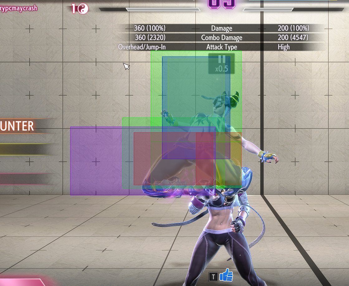 These images are two frames apart.

Why didn't my b.mp aa not hit? The redbox is inside the greenbox... 

Am I not understanding hitboxes correctly?