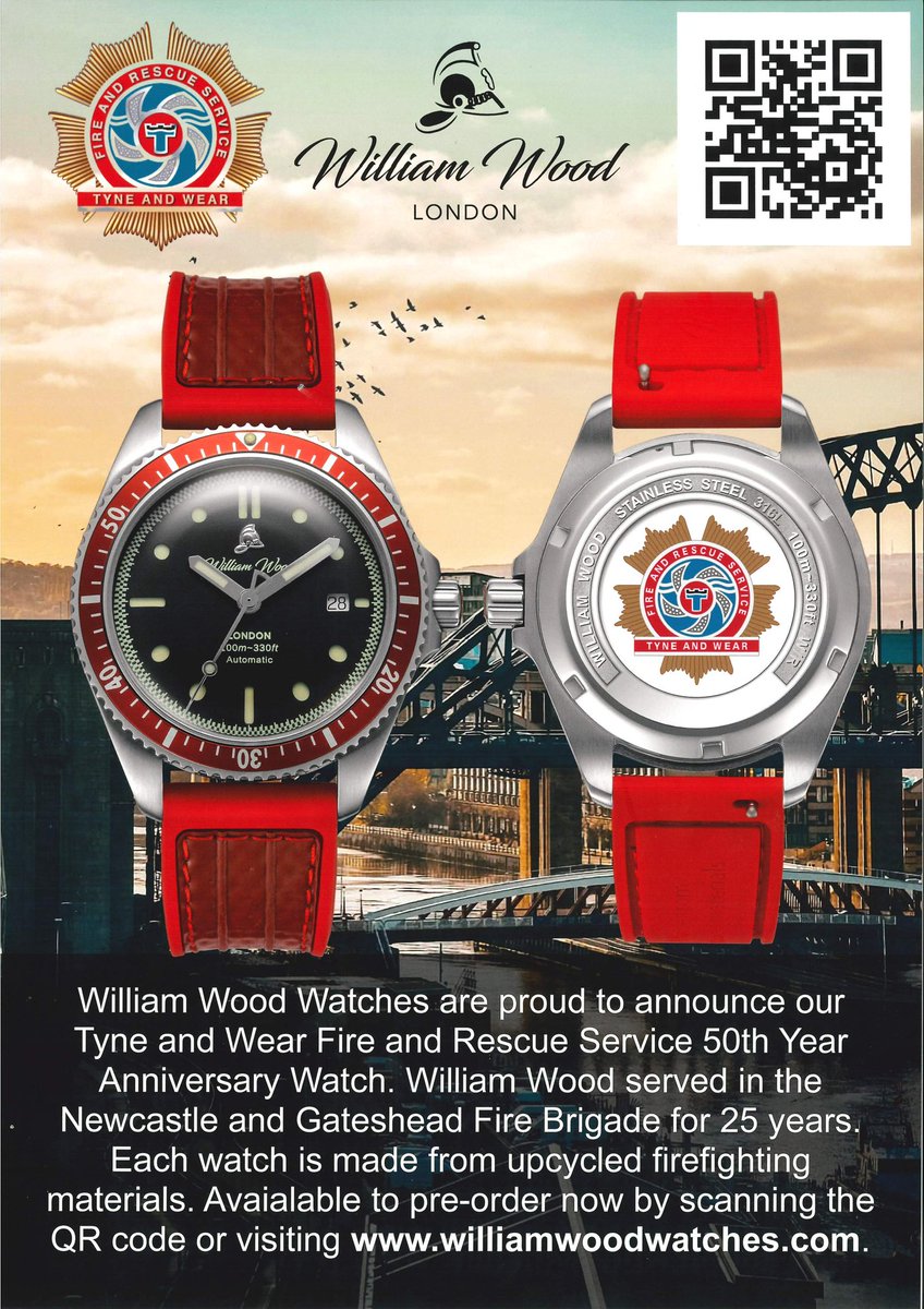 Thanks to @williamwwatches for the beautifully crafted TWFRS 50th anniversary watch. There can’t be many #fire sports clubs that have been going this long 🚒🔥you can order yours here williamwoodwatches.com/products/tynea…