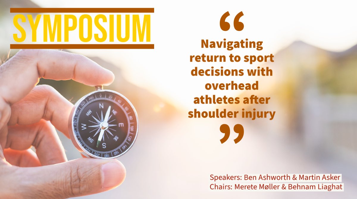 💡SPOTLIGHT🔦 Do you know how to get your overhead athletes safely back to sport? This symposium will give you the best guidelines presented by @benashworth and @martinasker Chaired by @Merete_Moller and @behnam_liaghat #symposium #Sportskongres