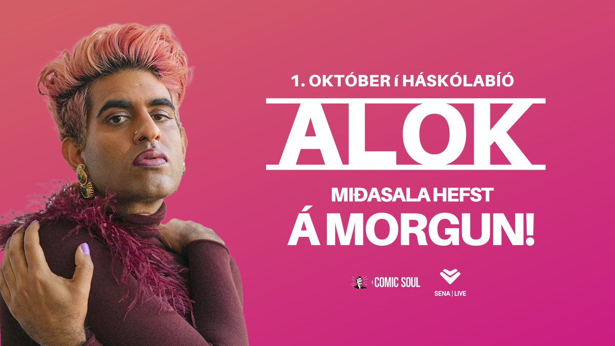 ALOK (hán) er ljóðskáld, rithöfundur, uppistandari og fyrirlesari sem hefur vakið athygli um allan heim með því að takast á við erfið málefni af mikilli snilli með húmorinn að vopni. 

Nánar á senalive.is/alok