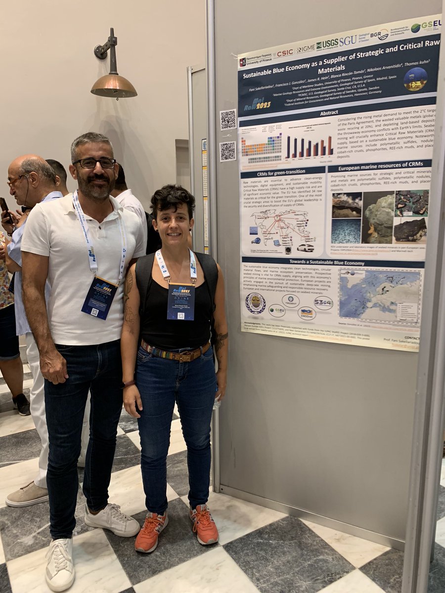 GeomarResearch's tweet photo. Estamos en Atenas, participando en la #RawMat23 y presentando los resultados de nuestros proyectos de investigación en minerales submarinos y medios extremos Excelente organización y ponentes🤩🙂🌎 @GeoServiceEU @deepseatrident @project_S34i @EMODnet @ATLANTIS_CSIC https://t.co/uGbah4P2NS