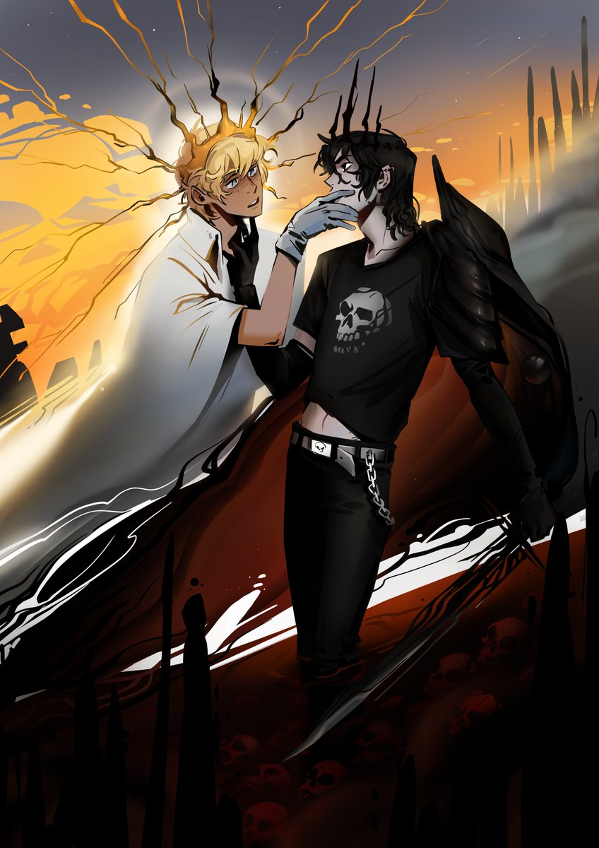 'Sunrise'☀️⛰️💀 Hello, I drew a weird poster :D. If you want, you can download it here -> patreon.com/posts/sunrise-… CMYK_ A3 :3 #Solangelo