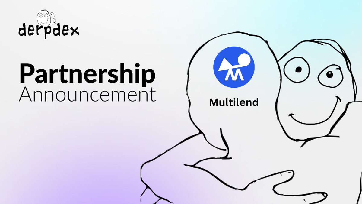 DerpDEXcom's tweet photo. 🤝 Partnership announcement 🤝 

DerpDEX is thrilled to announce our latest partnership with @MultiLend! 

@MultiLend is a decentralized lending protocol that supports any tokens. No permission needed, no governance, no price feeds. 

🎉To celebrate the partnership, we are co-hosting a giveaway to spread the excitement

🏆 10 MultiLend Blossom role + 10 DerpDEX OG role 

⏲️ 48 hours 

To enter: https://t.co/rhStukn9Af 
 
���� Stay tuned for the epic things we'll accomplish together!

#Base #BUILDONBASE #Partnershipgiveaway