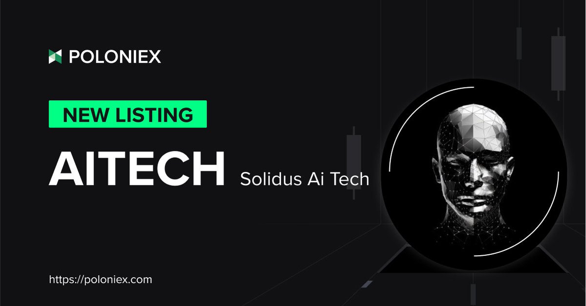 Poloniex's tweet photo. Solidus Ai Tech #AITECH is Poloniex newest listing! 🚀
@AITECHio

Deposit will be opened on August 28th, 10:00 (UTC)

August 28th (UTC), Post-only mode will be enabled on 10:00 &amp; Full trading will be enabled on 11:00

https://t.co/2NTd8eHNO6

#newlisting #Crypto #cryptotrading https://t.co/doWeGClMwI