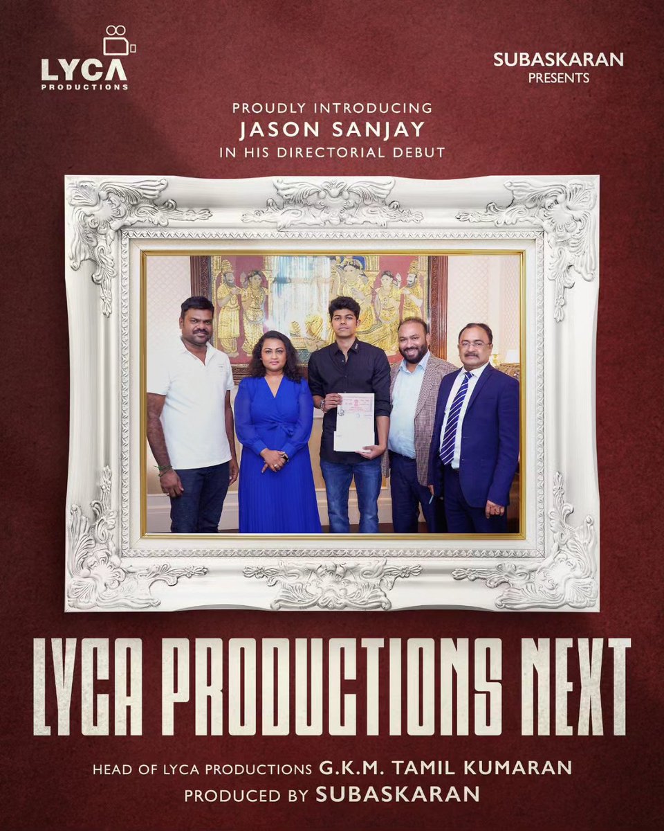 Otfcmyd's tweet photo. BIG NEWS: #ThalapathyVijay ’s son JASON SANJAY will make his directorial debut in LYCA with a big star on board. 

More details awaited.

@actorvijay @TVMIoffl @GuRuThalaiva @OTFC_Off @Jagadishbliss https://t.co/3a2hjZAx8U