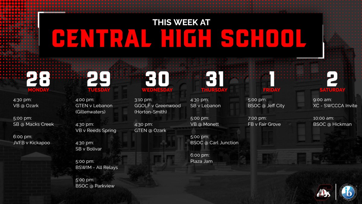 Bulldogs, take a look below for the events this week 👇!