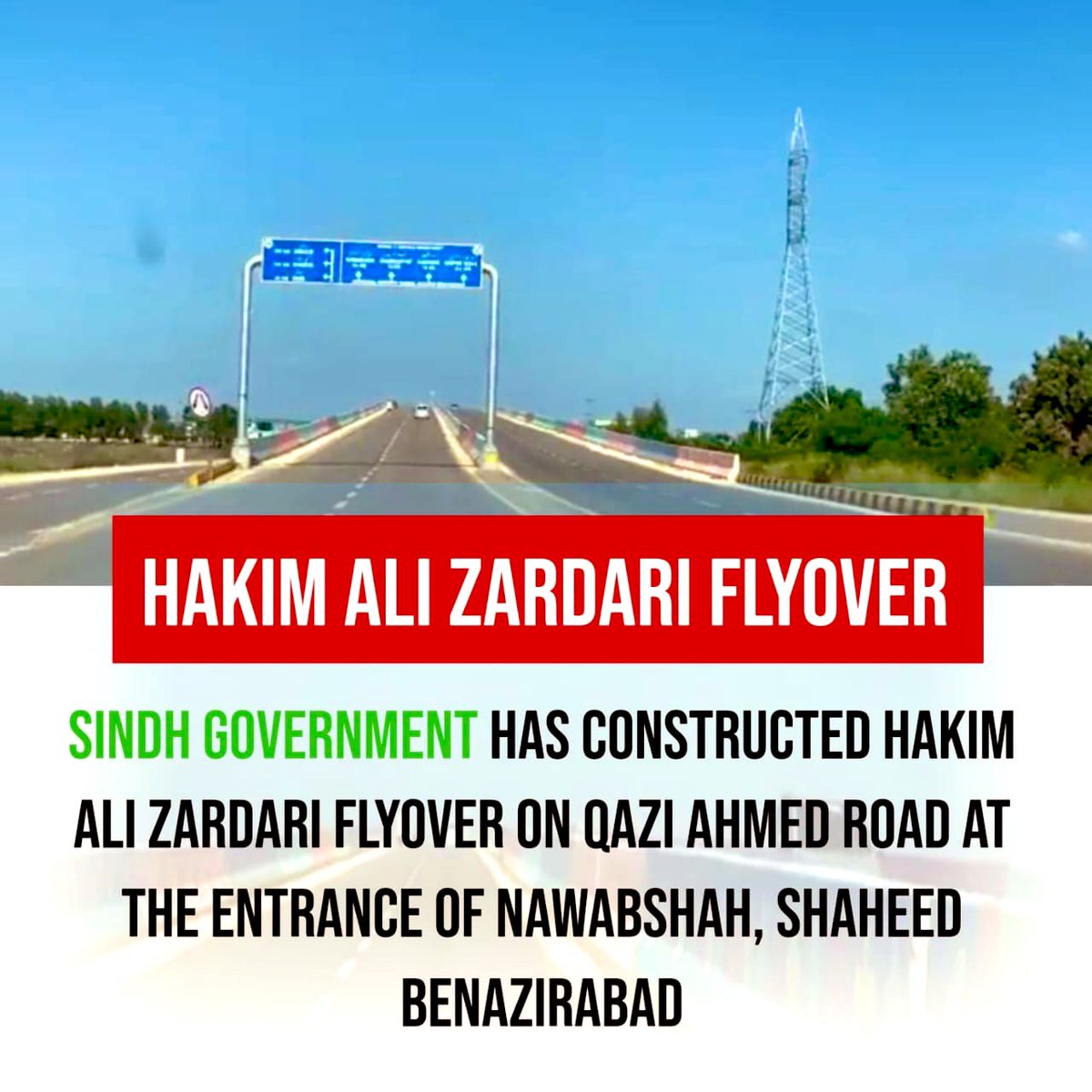 SaminaAZardari's tweet photo. Sindh government has constructed Hakim Ali zaradri flyover on Qazi ahmed Road at the entrance of Nawab Shah
@BBhuttoZardari 
 #shaheedBanzirbhutto
#Sindhinfrastructure https://t.co/WO6l9hFhtr