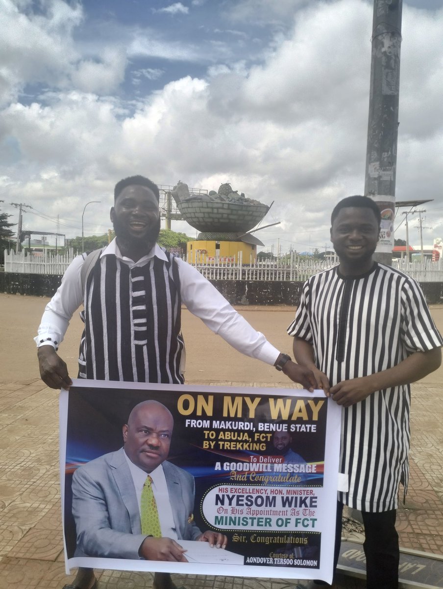 AondoverSolomon's tweet photo. 🚶‍♂️ **From Makurdi to Abuja, Honoring His Excellency Honorable Nyesom Wike - By Trekking!**

🗣️ Attention everyone! An extraordinary journey is about to unfold, a journey of honor, goodwill, and heartfelt prayers. 🙏 https://t.co/9XrqkivSxg