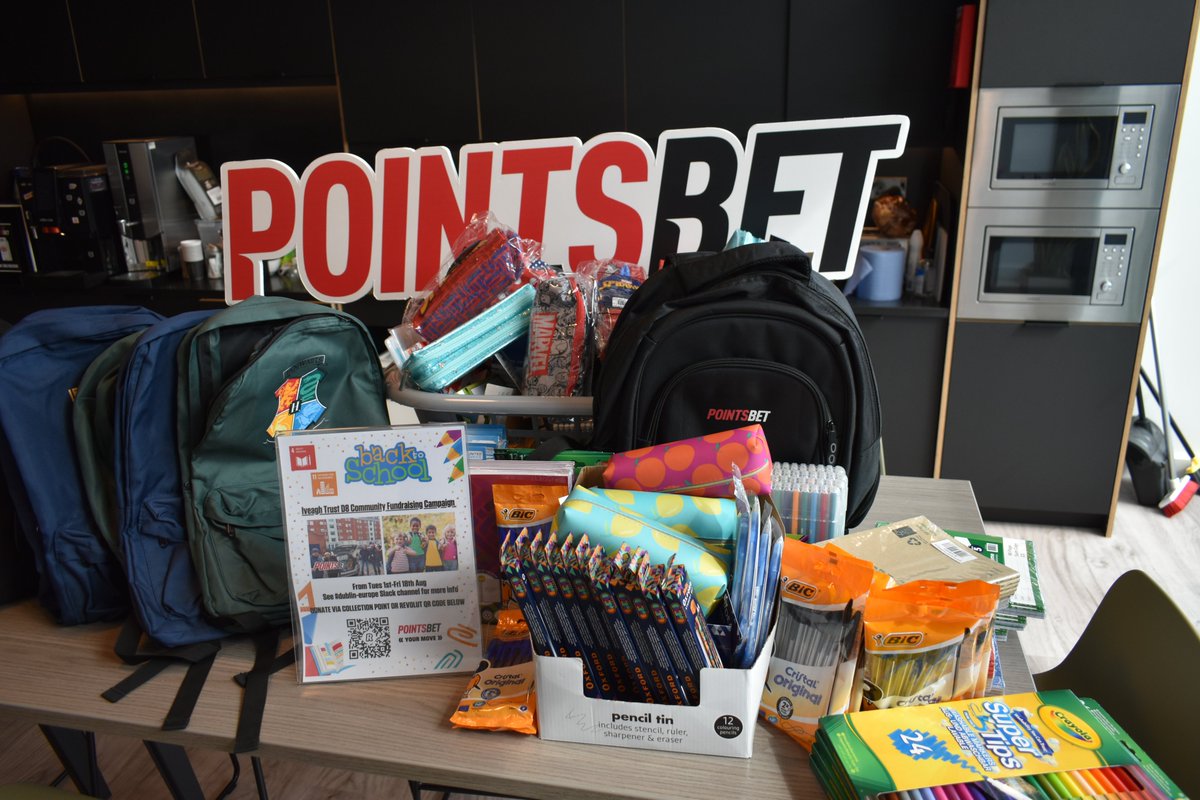 A big thank you to our friends at PointsBet for their generous donation of school materials and back to school kits. They'll be put to good use! 

(Where has the summer gone!?)