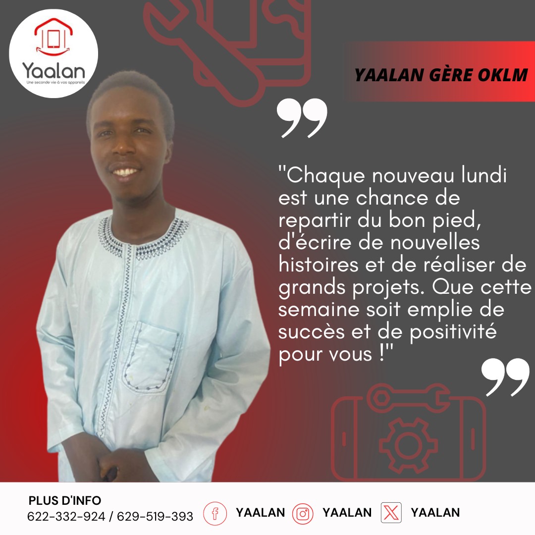 yaalanguinee's tweet photo. "Chaque nouveau lundi est une chance de repartir du bon pied, d'écrire de nouvelles histoires et de réaliser de grands projets. Que cette semaine soit emplie de succès et de positivité pour vous !" 

#Lundi #Debutsemaine #Yaalan https://t.co/PWOeWEkdVM