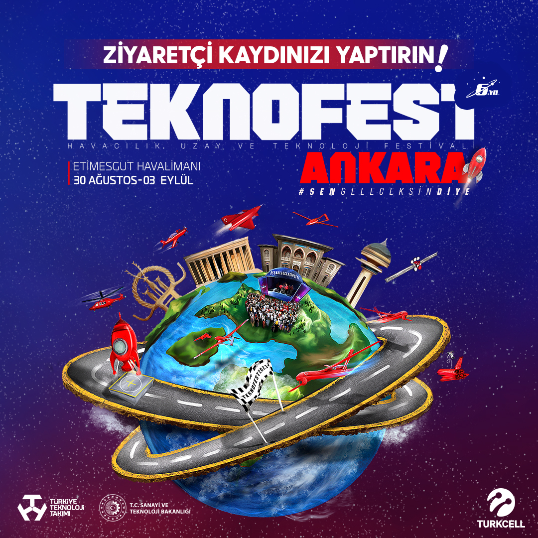 #TeknofestAnkara için geri sayım başladı! 🤩 Ziyaretçi kaydınızı yaptırmayı unutmayın. 💛 mth.tc/Ziyaretcikaydi 🗓️ 30 Ağustos - 3 Eylül 📍 Ankara Etimesgut Havalimanı #SenGeleceksinDiye @teknofest