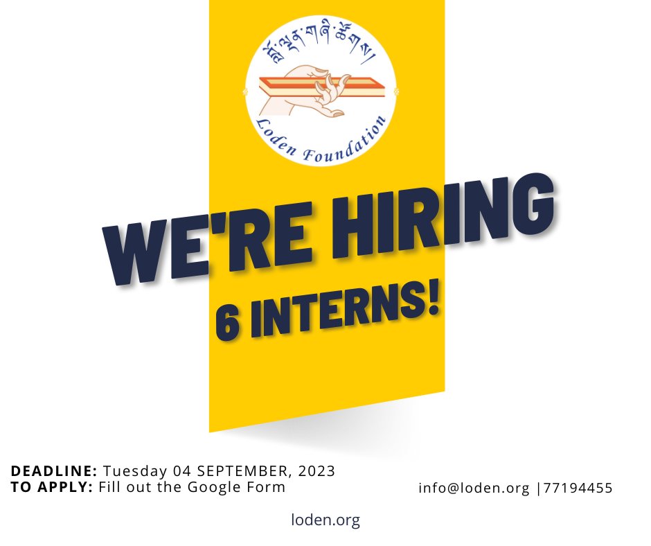 lodenfoundation's tweet photo. The #Loden Foundation office is looking for SIX dynamic #young interns for three different work areas (One-month duration, can be extended). Students who have graduated or those currently enrolled in colleges can apply!

For more information https://t.co/KzJQIlRXZq https://t.co/a7isMUQqDr