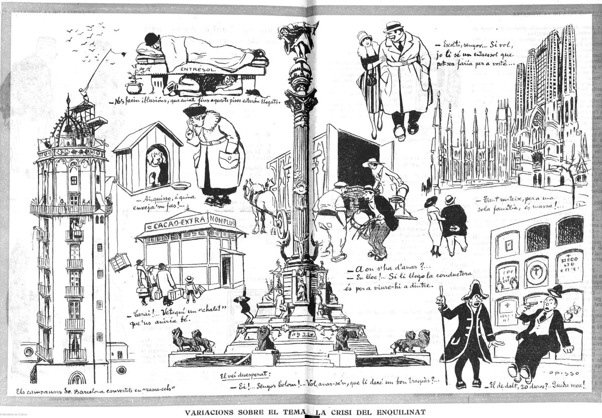 La crisi del lloguer a Barcelona, 1919. 

🗞️ L’Esquetlla de la Torratxa. 
✍️ Opisso.
