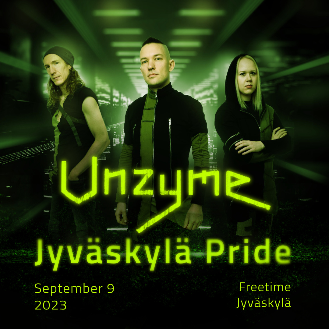 unzyme's tweet photo. We hope to see your smiling faces once again at the wonderful dance floor of Freetime at the main party of #jyväskyläpride on Sep 9th. Our stadium-sized choruses and catchy melodies will make you do something unholy. https://t.co/En2kP7G4Ry