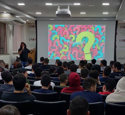 veryconnect's tweet photo. Recently one of our software developers Ivan Soares, gave a presentation to students studying for their Software Engineering Degree at the University Center of Associated Teaching Faculties (UNIFAE). https://t.co/6DkPKjgud0