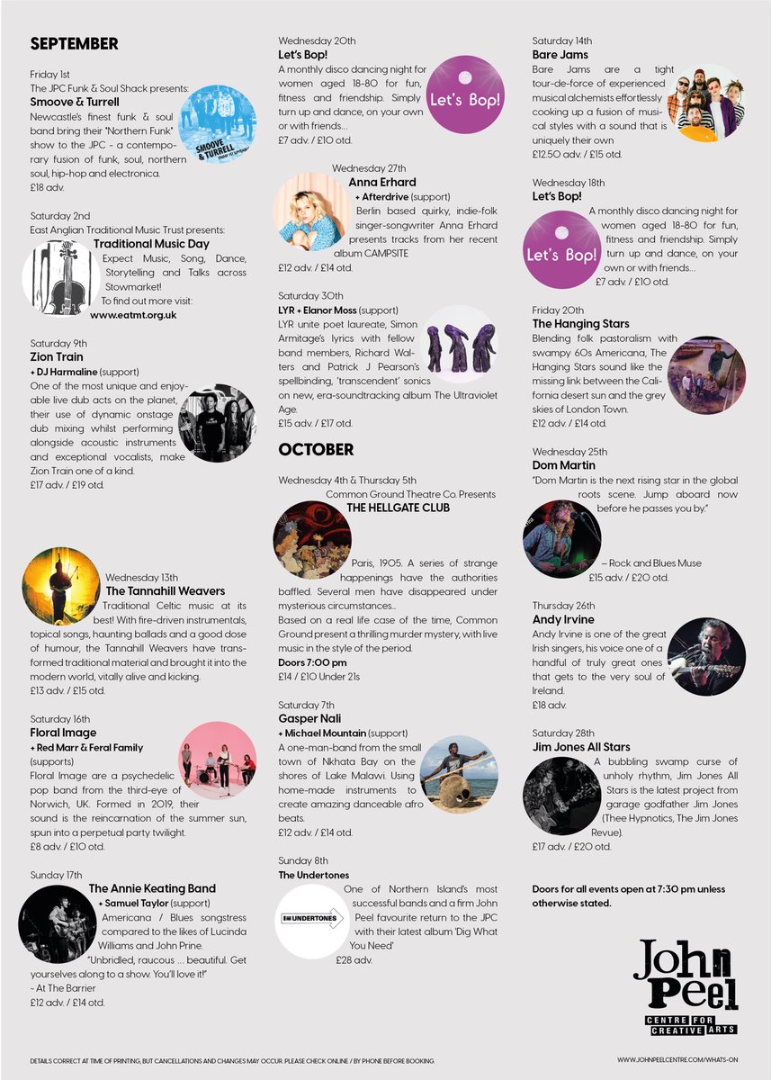 Loads of great stuff happening over the next couple of months here @JohnPeelCentre To find out more please visit johnpeelcentre.com #gigsinsuffolk #livemusic #theatre #whatsonsuffolk