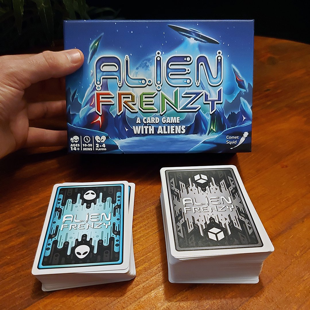 AlienFrenzyGame's tweet photo. Fresh new prototype! 😍👽🛸

#alienfrenzy #launchtabletop #prototype #cardgame #boardgame #tabletopgame #tabletopgaming #tabletopgames #partygame #aliens #alien #ufo #ufos #indiedev #smallbusiness #comingsoon #kickstartercomingsoon https://t.co/UTUN5XEB8E