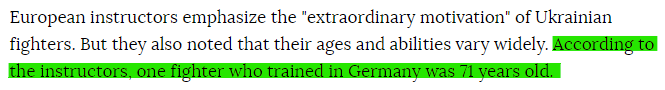 ccPinachet's tweet photo. Secondo il #FinacialTimes gli istruttori dei soldati ucraini in addestramento in #Germania sono rimasti sorpresi dall'età delle reclute: uno dei nuovi arrivati aveva 71 anni.

https://t.co/OHgewukrSb https://t.co/PjLBCsQUUF