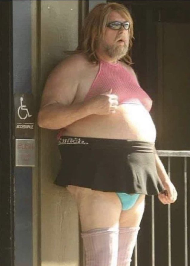 Our government would allow this man to enter women's spaces.

As a mother with young children. I wouldn't feel comfortable allowing my children to use the same bathroom as this man.

I wouldn't even feel comfortable allowing this man into the same changing room.

Can people not